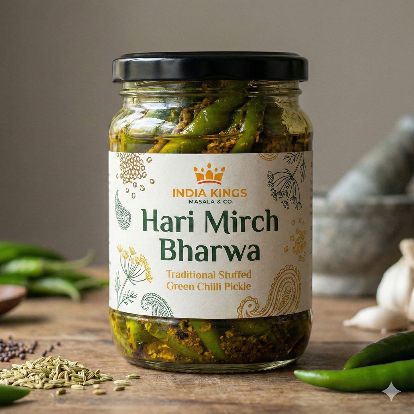 Hari Mirch Bharwa Pickle | Stuffed Green Chilli Pickle | Bharwa Mirch Achar