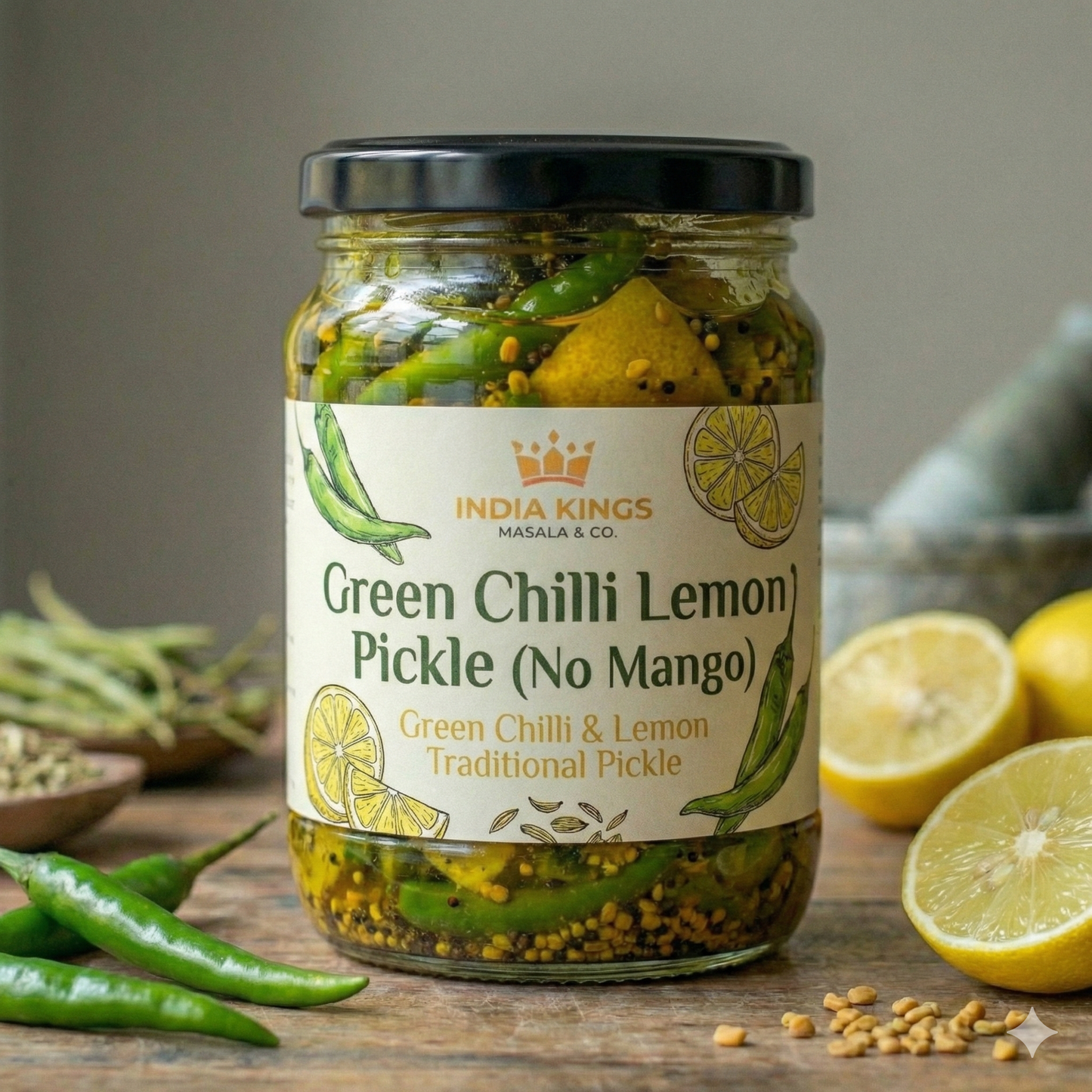 Green Chilli Lemon Pickle (Without Mango) | Hari Mirch Nimbu Achar